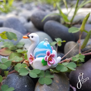 Water Lily Swan Charm