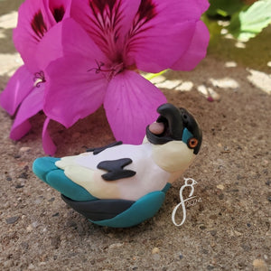 Blue Black-Capped Caique Figurine