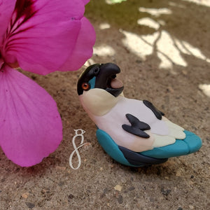 Blue Black-Capped Caique Figurine