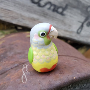 Pineapple Green Cheek Conure Figurine