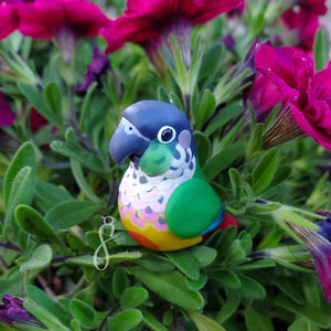Yellow-Sided Green Cheek Conure Figurine
