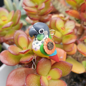 Yellow-Sided Green Cheek Sunflower Charm