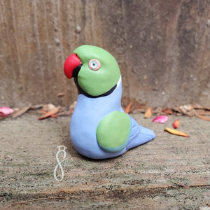 Green-Violet Ringneck Figurine