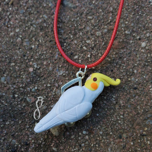 Musical Lutino Cockatiel Pendant