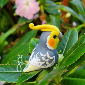 Pearl Cockatiel Figurine