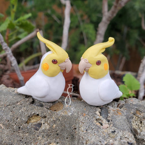 Lutino Cockatiel Figurine