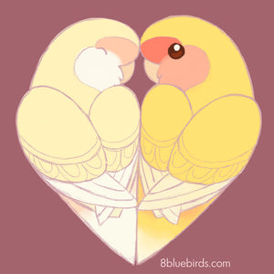 Peach-Faced Lovebird Heart T-Shirt