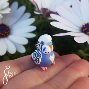 Violet Budgie Heart Charm