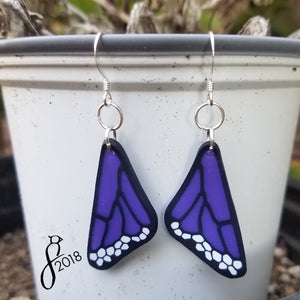 Violet Butterfly Wing Earrings