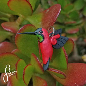 Crimson Topaz Hummingbird Necklace