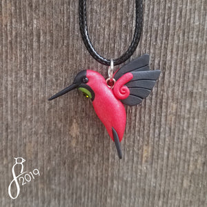 Crimson Topaz Hummingbird Necklace