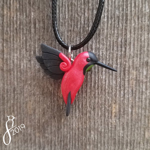 Crimson Topaz Hummingbird Necklace