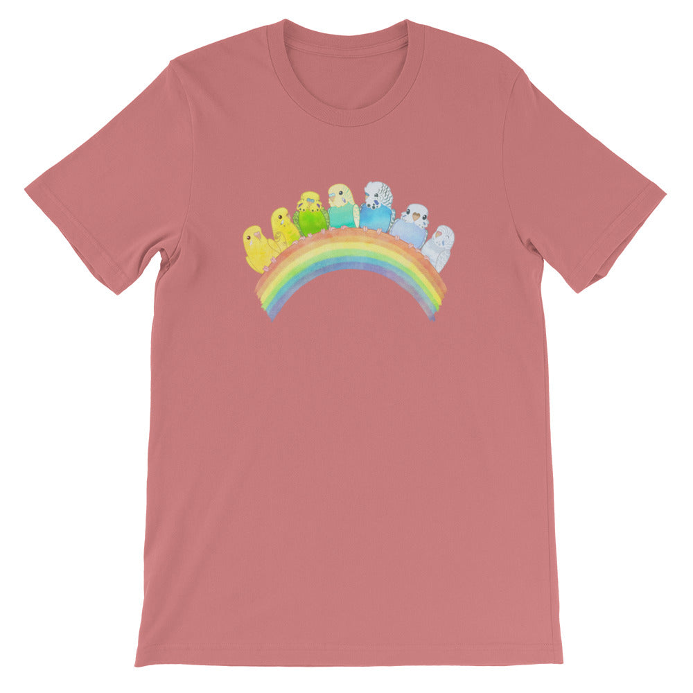 Budgie Rainbow T-Shirt - 8 Blue Birds