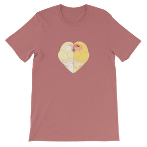 Peach-Faced Lovebird Heart T-Shirt