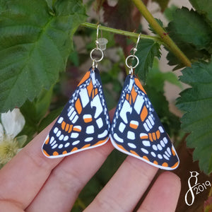 Quino Checkerspot Butterfly Wing Earrings