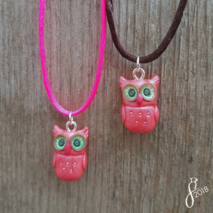 Strawberry Kiwi Owl Pendant