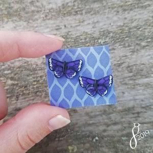 Violet Butterfly Stud Earrings